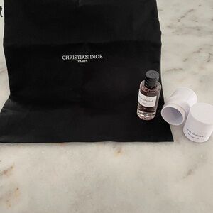 Dior black dust bag with deluxe perfume sample Oud Ispahan